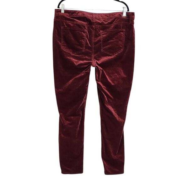 Old Navy Oxblood Velvet Jeans Size 16 Burgundy Velvet Pants - Picture 2 of 8